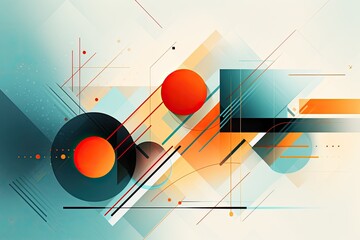 Obraz premium Abstract geometric shapes and lines creating a trendy background 