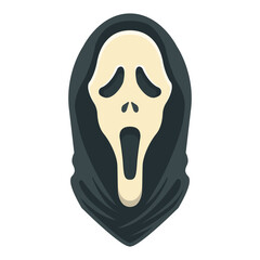 Spooky scream mask. Horror movie  mask.Vector illustration of mask for halloween.