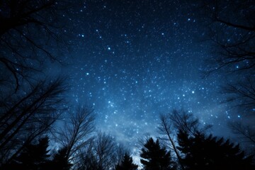 Naklejka premium A starry night sky with the Milky Way stretching across, evoking a sense of wonder and awe.