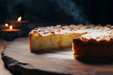 Homemade cottage cheese pie cake - obrazy, fototapety, plakaty