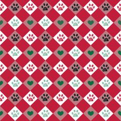 Christmas plaid pattern seamless fabric design pattern