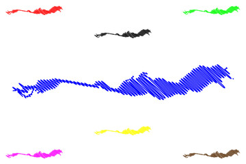 Lake Varna and Beloslav (Republic of Bulgaria) map vector illustration, scribble sketch Varnensko and Beloslavsko ezero map