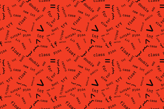 Isolated seamles pattern Cybersport Simple design Business concept Wrapping paper Typography Scrapbooking Cardmaking Modern profesion Commands programming language Coding Hacker Orange background