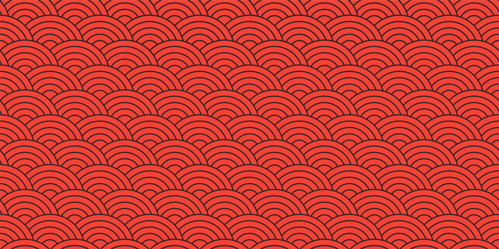 chinese, fan seamless pattern. asian texture background of ramen or wave
