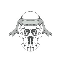 The illustration design of a shinobi ninja skull head with a knight headband is very suitable for logos and t-shirt designs