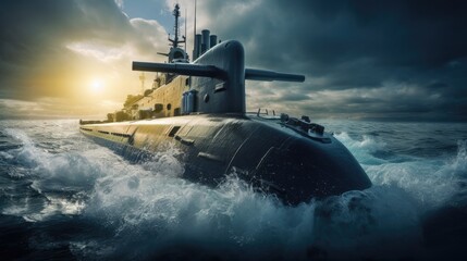 Nuclear submarine - obrazy, fototapety, plakaty