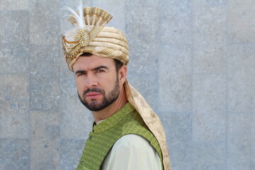 Indian man wearing a beautiful turban 