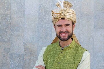 Indian man wearing a beautiful turban