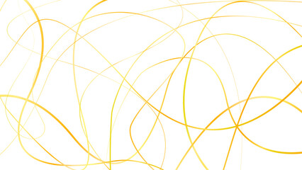 Abstract curve yellow pasta on white background. Hand drawn banner with noodles. vector doodle illustration