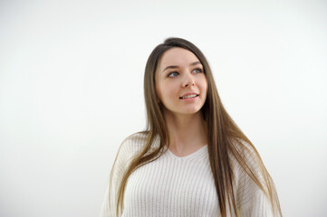 Obraz premium Woman emotion facial expression feeling . High quality photo