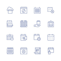Calendar line icon set on transparent background with editable stroke. Containing calendar, maternity, schedule.