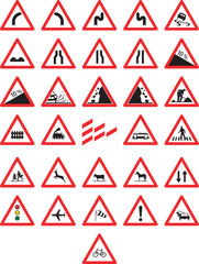 Warning signs, Road signs in Switzerland and Liechtenstein