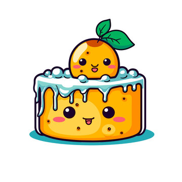 recommend clip art: Passion Fruit Cake , PNG, Illustration Design, Cartoon For Tshirt 