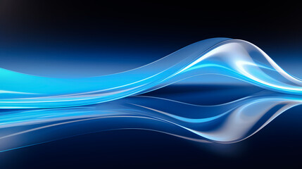 Bright blue waves, abstract background, glowing elegance, dynamic wave design.
