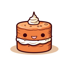 Tiramisu cake , PNG, Illustration Design, Cartoon For Tshirt 