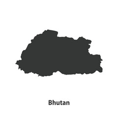 High quality Silhouette Map Isolated on White Background