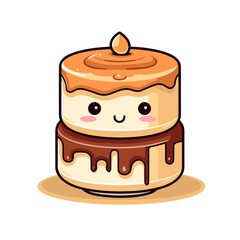 Tiramisu cake , PNG, Illustration Design, Cartoon For Tshirt 
