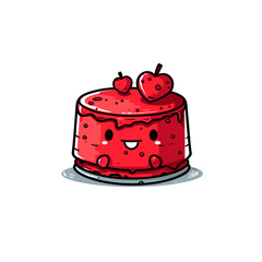  Red Velvet cake, PNG, Illustration Design, Cartoon For Tshirt 