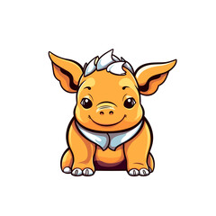 Rhinoceros , PNG, Illustration Design, Cartoon For Tshirt 