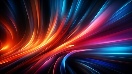 abstract multicolor spectrum background, bright orange blue neon rays and colorful glowing lines.