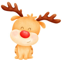  reindeer Christmas new year illustration 