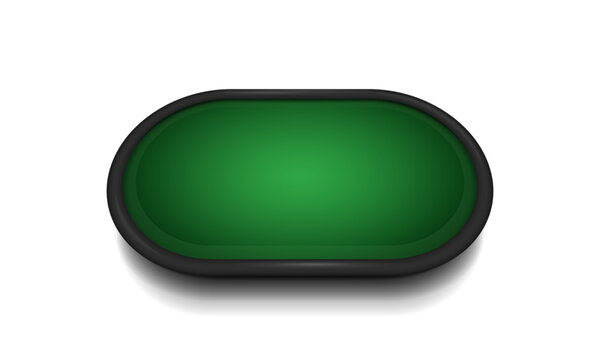 Poker table with green cloth isolated on white background. Vector illustration.