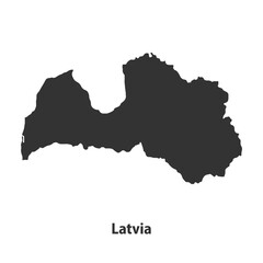 Fototapeta premium High quality Silhouette Map Isolated on White Background