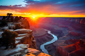 Sunset over the Grand Canyon in Hyper Realistic Style