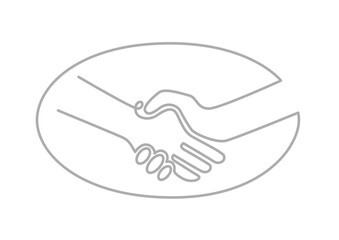 握手マーク シンプルな握手する人の手のマークのイラスト グレー