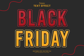 decorative black friday editable text effect vector design