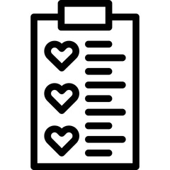 Wishlist icon on transparent background