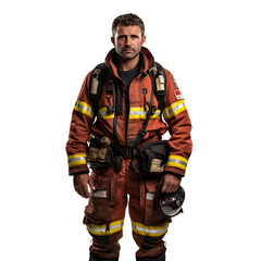 firefighter isolated on transparent background