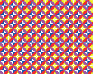 seamless pattern with colorful circles, circles pattern background design, 3d rendering shape with yellow, blue,red, white color.