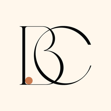 BC letter logo design on luxury background