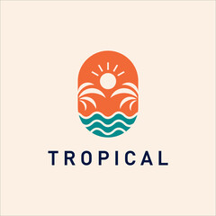 tropical sea premium logo vector