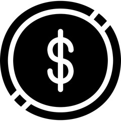 Coin icon on transparent background