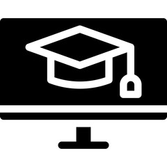 Online education icon on transparent background