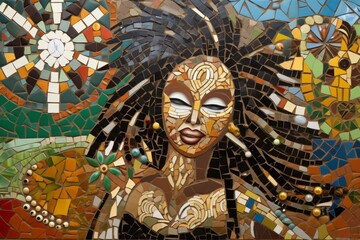 Obraz premium A mosaic of various cultural symbols and patterns, representing the beauty of diversity.