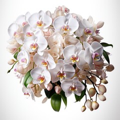 Full View Kefersteinia Orchid On A Completely , Isolated On White Background, For Design And Printing - obrazy, fototapety, plakaty