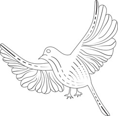 A hand drawn bird outline illustration