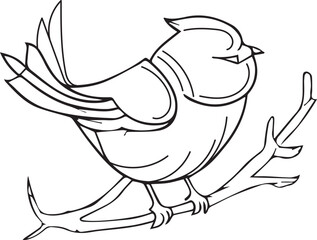 A hand drawn bird outline illustration