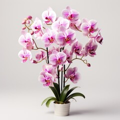 Fototapeta premium Full View Specklinia Orchid On A Completely , Isolated On White Background, For Design And Printing