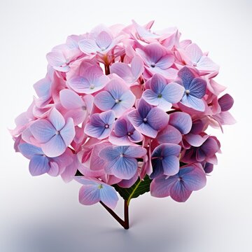 Full Viewhydrangea Hydrangea Spp. , Isolated On White Background, For Design And Printing