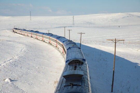 Eastern Express (Dogu Ekspresi) in the Winter Season Photo, Kars Turkey (Turkiye)