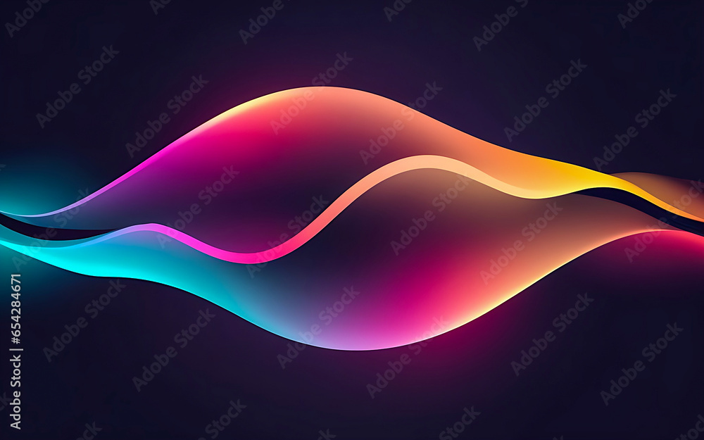 Fototapete 3D abstract  abstract pattern backdrop in multi colored  wave of colorful shade of cool lighting dark contrast computer graphics generative ai for wallpaper