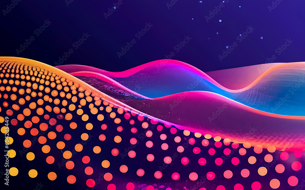 Fototapete 3d abstract abstract pattern backdrop in multi colored wave of colorful shade of cool lighting dark 