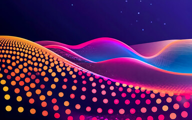 3D abstract  abstract pattern backdrop in multi colored  wave of colorful shade of cool lighting dark contrast computer graphics generative ai for wallpaper