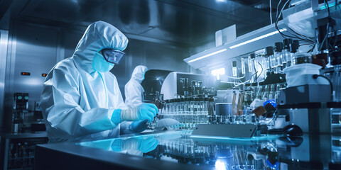 scientists conduct experiments.Researing laboratory