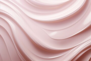 Pink, rippled cosmetic cream surface. Face creme, body lotion, moisturizer. Wavy, beauty cream texture. Skincare product background. Abstract backdrop. - obrazy, fototapety, plakaty