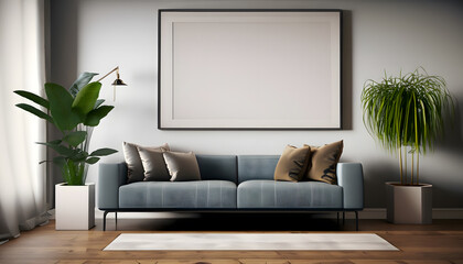 Minimalist Interior with Blank Canvas
